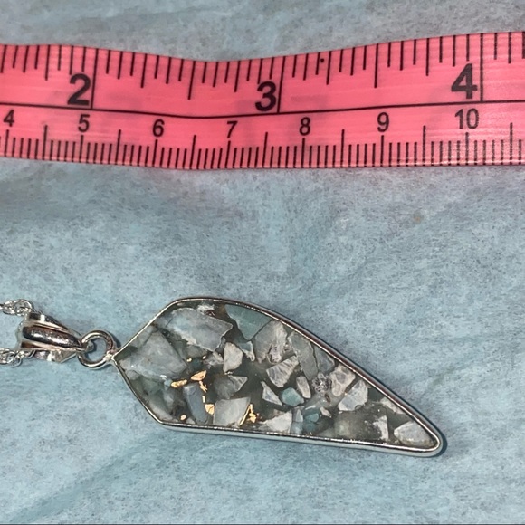 Copper Larimar natural gemstone pendant - Picture 4 of 5